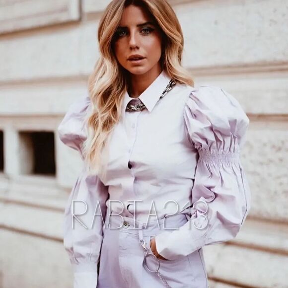 ZARA ELASTIC TRIM POPLIN SHIRT - Picture 3 of 15